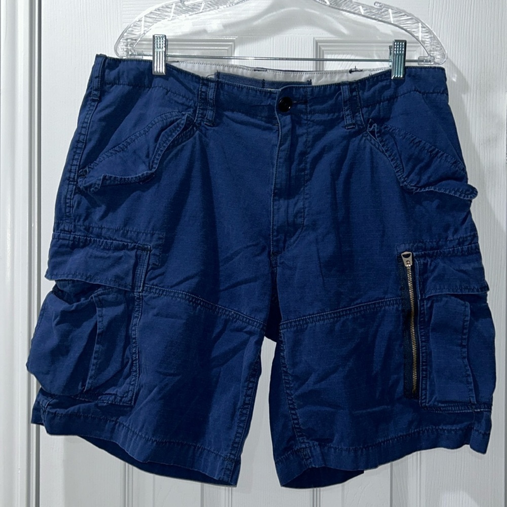 Polo Ralph Lauren Navy Blue Cargo Shorts with Zippers Size 35